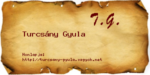 Turcsány Gyula névjegykártya